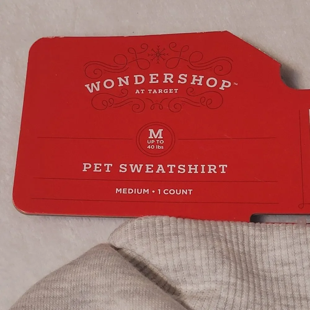 Wondershop Christmas Sweatshirt Merry in Embroidered Script Dogs Medium New OOS
